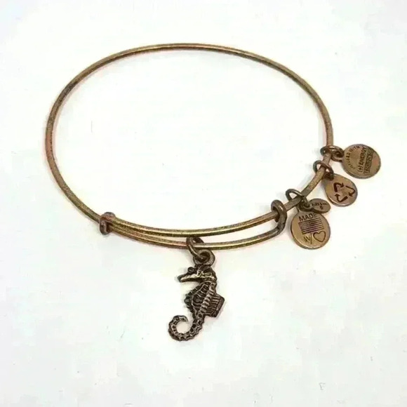 Alex and Ani Seahorse Gold Bracelet - Picture 1 of 4